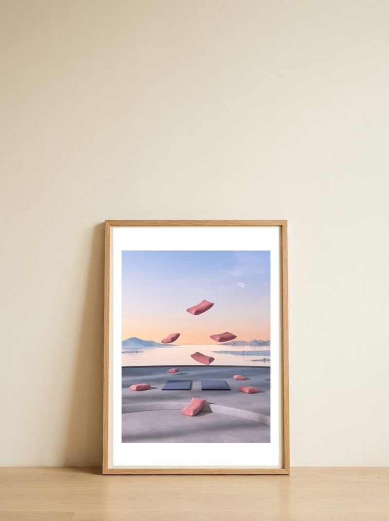 Enjoying Home — framed, leaning against the wall