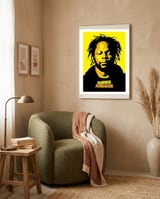 Ambrose Akinmusire  Avant-Garde Jazz Trumpeter framed in a tender room thumbnail