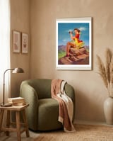 Pinup Sexy Binoculars Girl framed in a tender room thumbnail