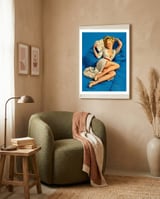 Pinup Sexy Girl Reading A Love Letter framed in a tender room thumbnail