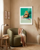 Sexy Pinup Girl With Phone Number For You framed in a tender room thumbnail