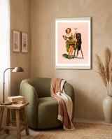 Sexy Pinup Woman On Photo Session framed in a tender room thumbnail