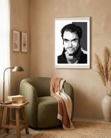Simon Le Bon British Singer Black Illustration framed in a tender room thumbnail