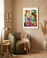Ondas Cromaticas 5 framed in a tender room thumbnail