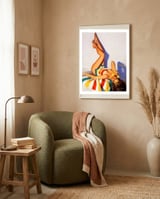 Sexy Pinup Girl Talking On The Vintage Phone framed in a tender room thumbnail