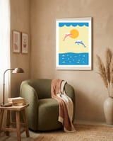 bon voyage - adventure cats and dolphins framed in a tender room thumbnail