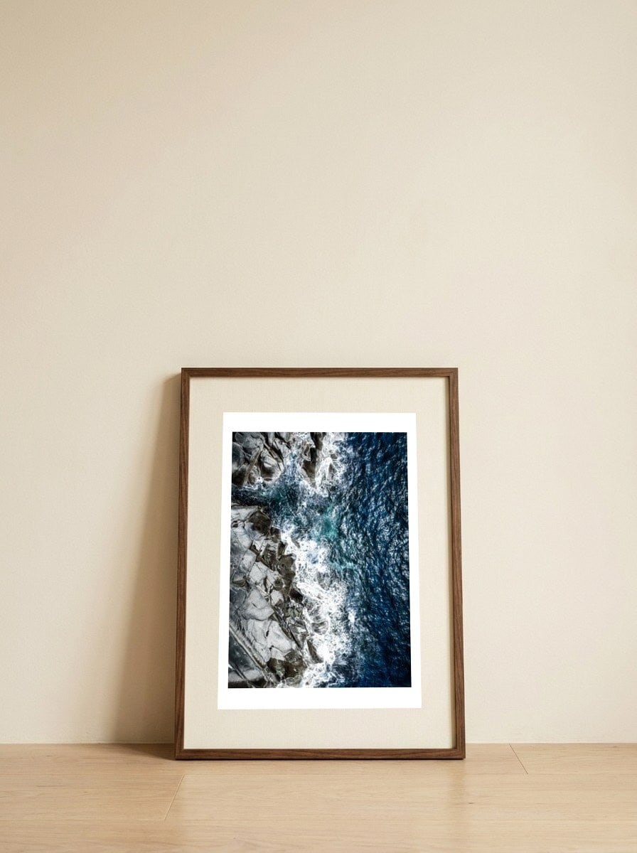 Skagerrak Coastline Aerial Photography — framed, leaning against the wall