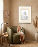 Souvenir – William Adolphe Bouguereau (1894) – Ascii Art framed in a tender room thumbnail