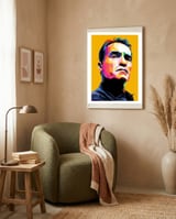 Arnold Schwarzenegger framed in a tender room thumbnail