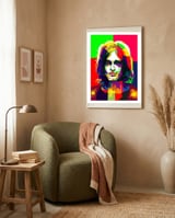 David Gilmour Pink Floyd Classic Rock Art WPAP framed in a tender room thumbnail