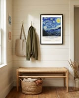 Vincent Van Gogh - Starry Night framed in a relaxed room thumbnail