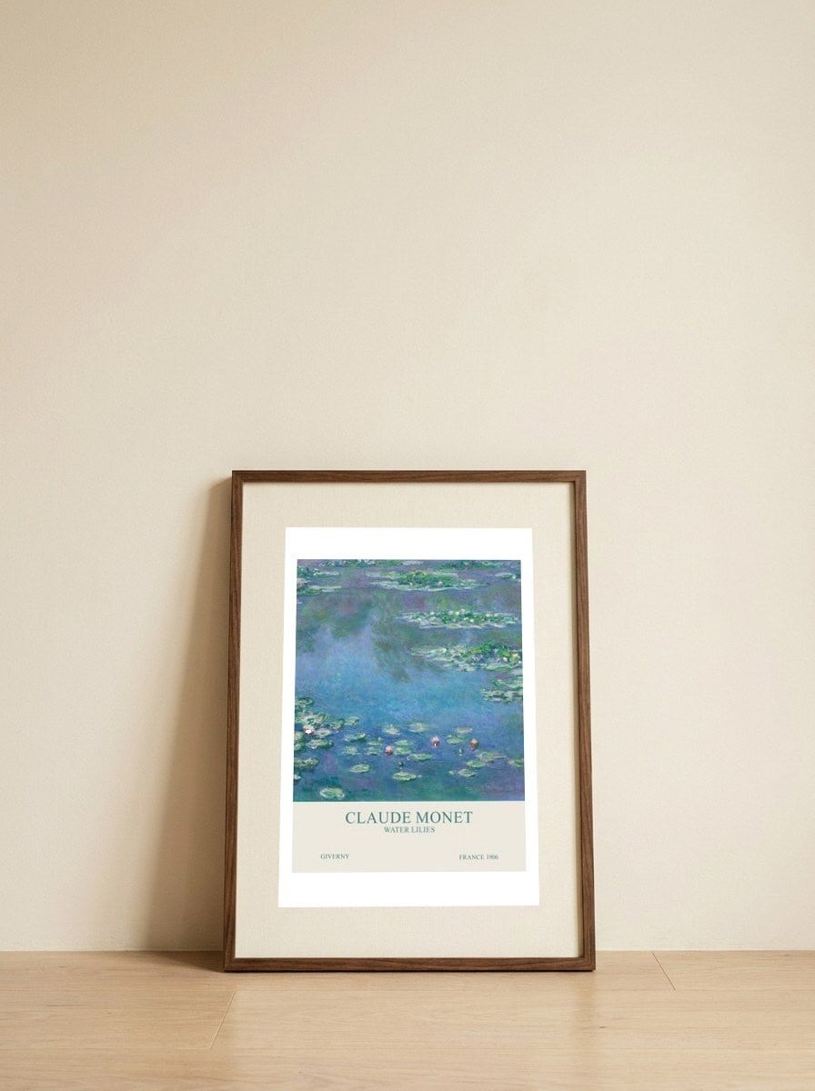 Claude Monet - Water Lilies — framed, leaning against the wall