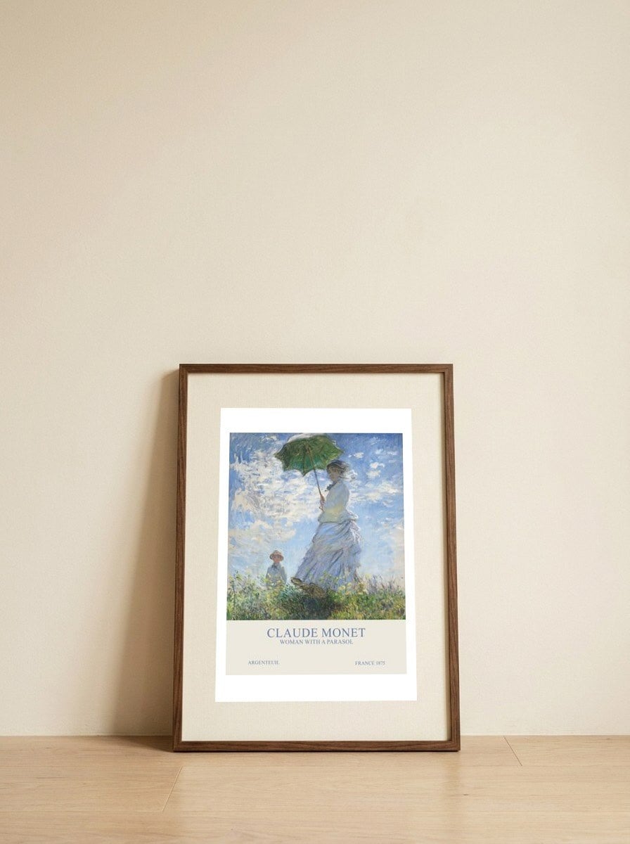 Claude Monet - Woman with a parsol — framed, leaning against the wall