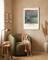 Claude Monet - Impression, Sunrise framed in a tender room thumbnail