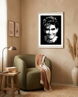 Pat Smear American Musician Legend in Grayscale framed in a tender room thumbnail