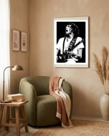 Neil Young Musician Legend in Grayscale framed in a tender room thumbnail