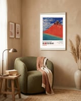 Katsushika Hokusai - Fine Wind, Clear Morning framed in a tender room thumbnail