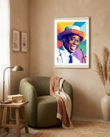 Louis Armstrong framed in a tender room thumbnail