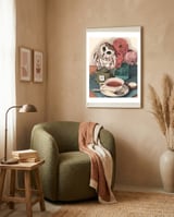 Sweet Little Tea Owl framed in a tender room thumbnail