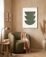 GREEN WATERCOLOR SHAPES NO.3 framed in a tender room thumbnail