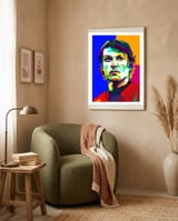 Paolo Maldini Italian Classic Football WPAP framed in a tender room thumbnail