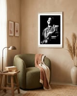 Cannonball Adderley American Jazz Saxophonist in Grayscale framed in a tender room thumbnail