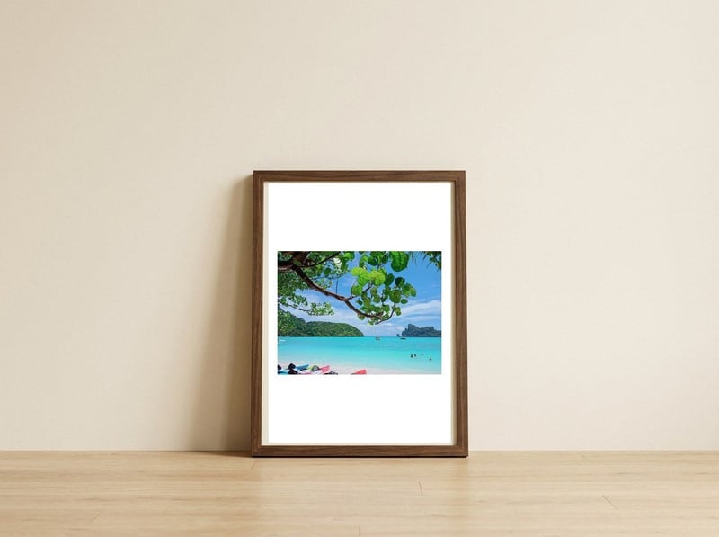 Tranquil — framed, leaning against the wall