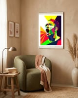 Jude Bellingham Football Pop Art WPAP framed in a tender room thumbnail
