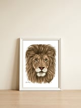The Majestic Lion — framed, leaning against the wall thumbnail