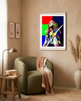 Cliff Burton Heavy Metal Bass Pop Art WPAP framed in a tender room thumbnail