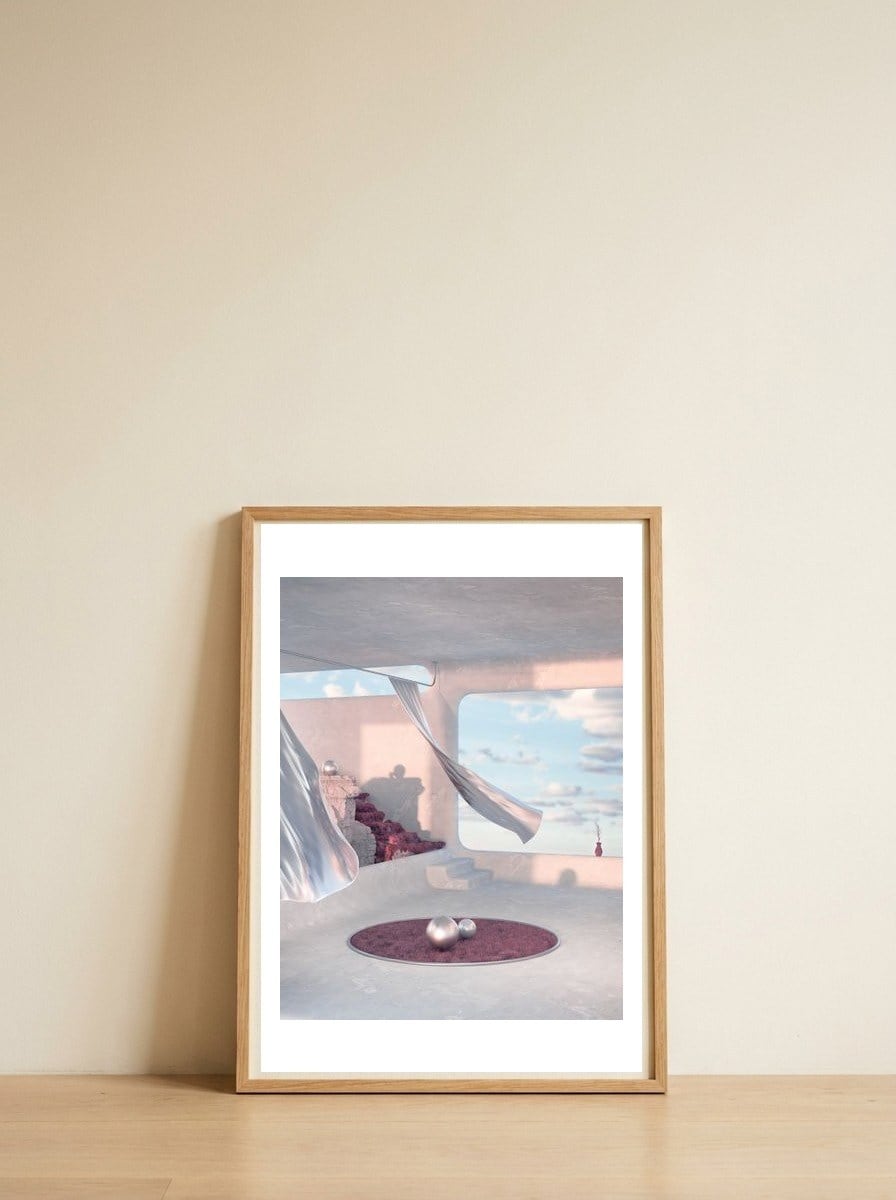 mixed-realities — framed, leaning against the wall