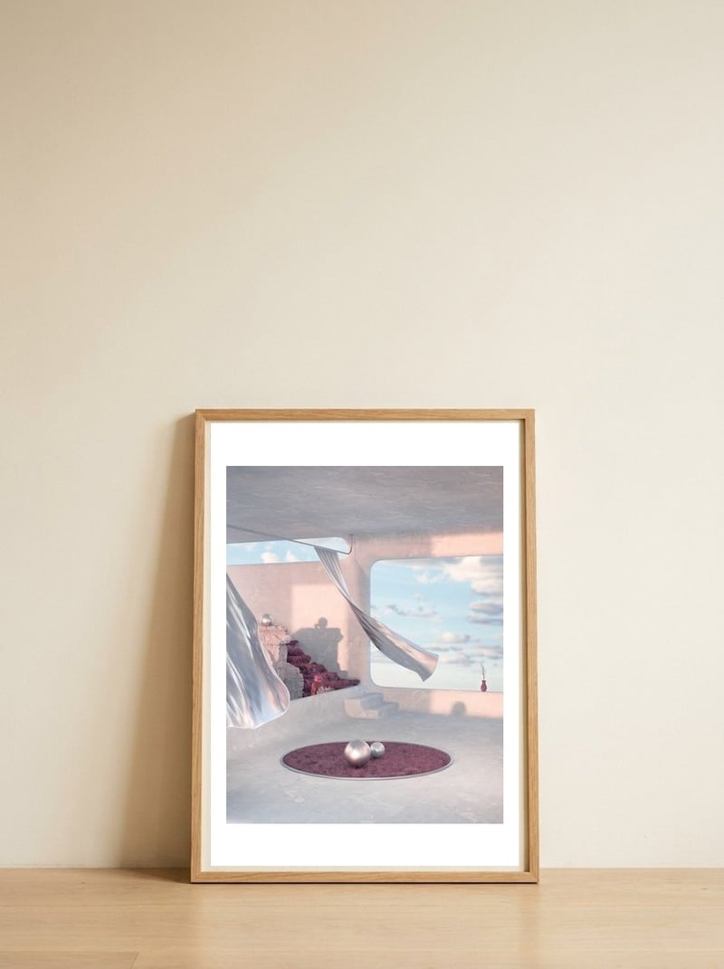 mixed-realities — framed, leaning against the wall