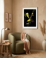 Angus Young Australian Musician Legend framed in a tender room thumbnail
