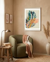 Colorful Palm Leaves framed in a tender room thumbnail