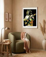 Pat Metheny American Jazz Guitarist Legend framed in a tender room thumbnail