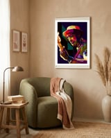 Marcus Miller Bass Jazz Musician Pop Art WPAP framed in a tender room thumbnail