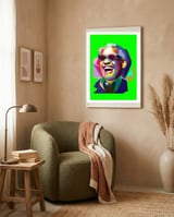 Ray Charles Jazz Singer Pop Art Illustration framed in a tender room thumbnail