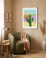 Colorful Cactus 1 framed in a tender room thumbnail