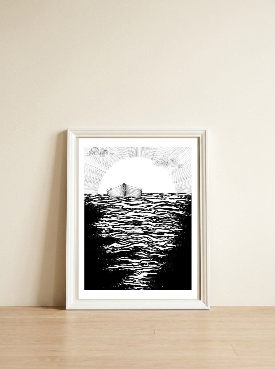 Abandoned To The Sun — framed, leaning against the wall