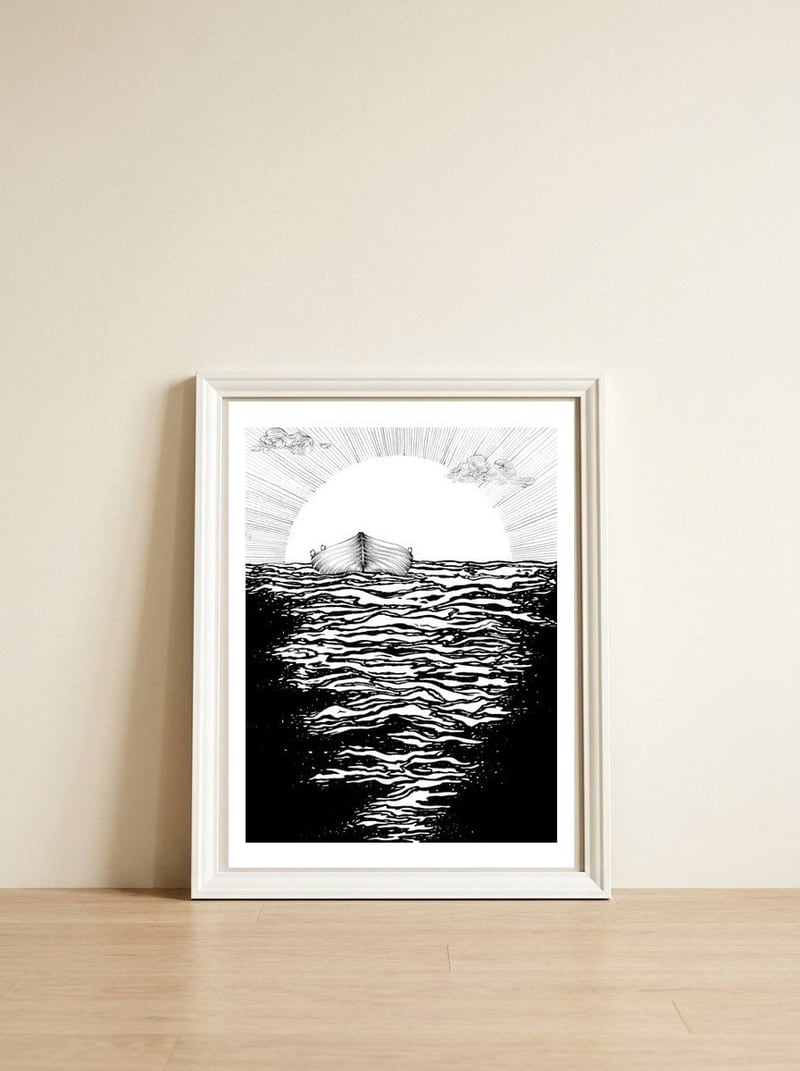Abandoned To The Sun — framed, leaning against the wall