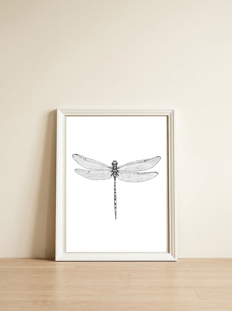 Dragonfly Wings — framed, leaning against the wall