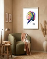 Harris Walz framed in a tender room thumbnail