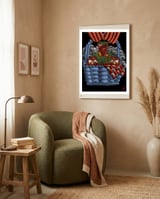 “Matryoshka Salad” (oil paint version) framed in a tender room thumbnail
