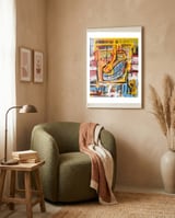 Donald Trampa framed in a tender room thumbnail