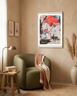 Snow Face Art framed in a tender room thumbnail
