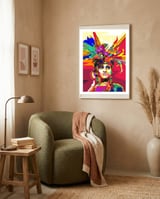Beauty Traditional Ethnic Woman Pop Art framed in a tender room thumbnail