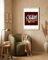 Eat Drink Grandpa's Grill Barbecue  framed in a tender room thumbnail