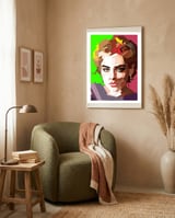 Sharon Stone Actress Movie Retro Illustration framed in a tender room thumbnail