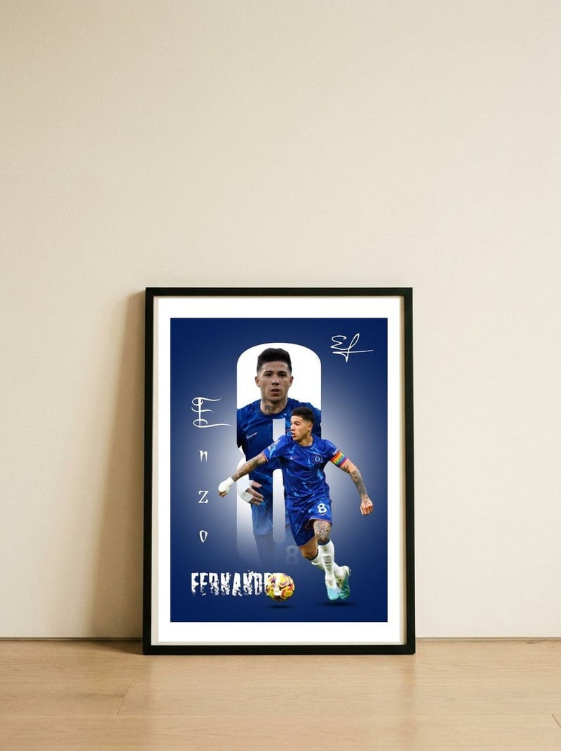 enzo-fernandez — framed, leaning against the wall