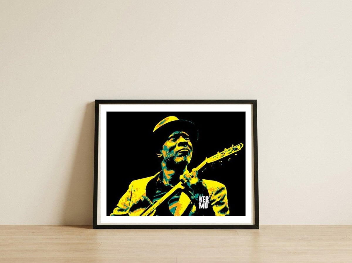 keb-mo-blues-music — framed, leaning against the wall